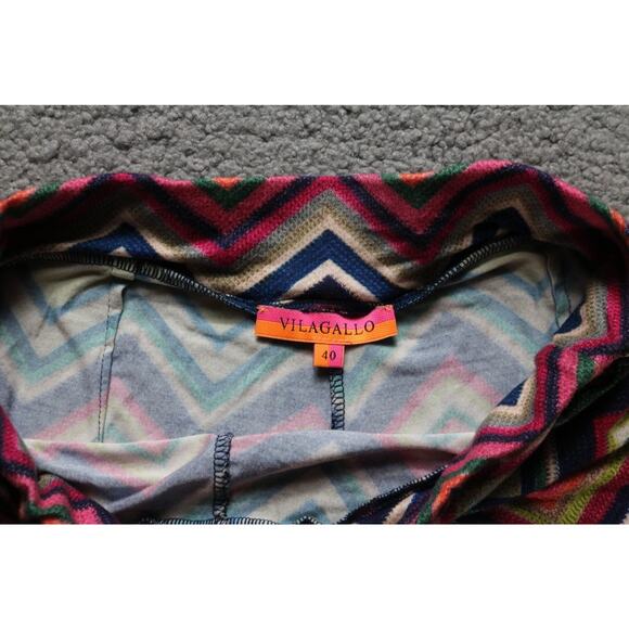 Vilagallo Womens Pants 40 Chevron Print Multicolor Zigzag Print Hippie Portugal - Picture 2 of 5
